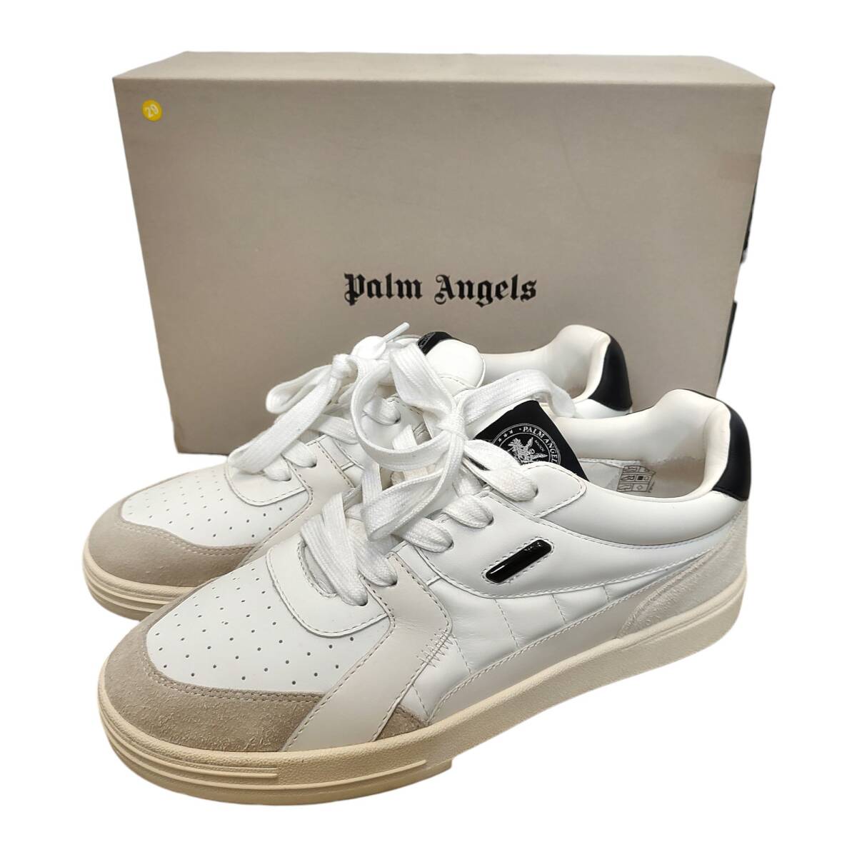 PALM ANGELS パーム・エンジェルス Leather UNIVERSITY Low-Top Sneakers スニーカー PMIA078C99LEA001 0110 42 ベージュ拍卖