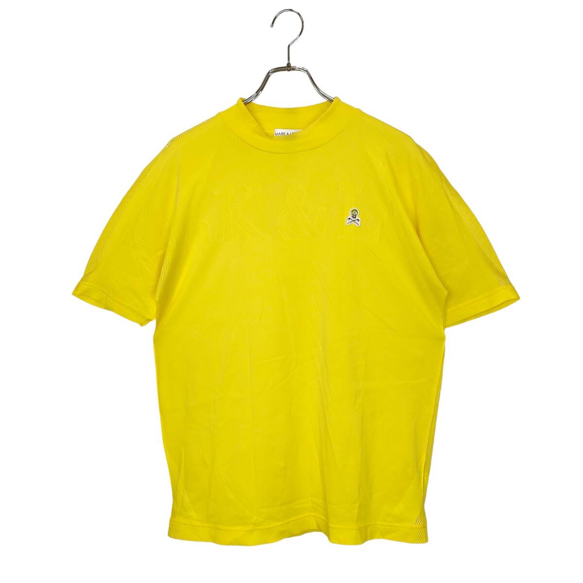 MARK&LONA マークアンドロナ ゴルフ 22SS モックネック 半袖 Tシャツ MLM-2A-AA03 46 イエロー メンズ拍卖