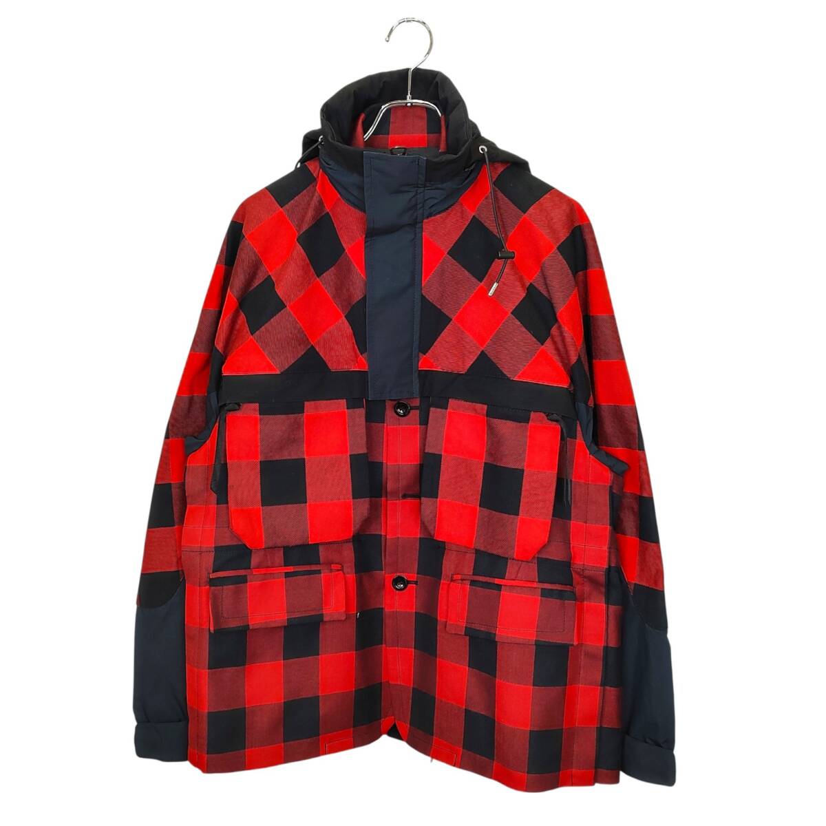sacai サカイ 22SS BUFFALO CHECK BLOUSON バッファロー チェック ブルゾン ジャケット 22-02698M 1 ブラック/レッド メンズ拍卖