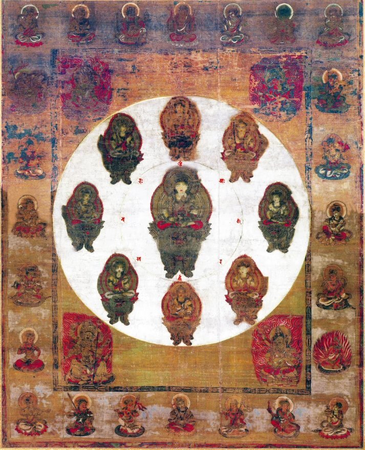 曼荼羅 唐密 東密 仏画 文殊曼荼羅 密宗 曼荼羅 表装なしチベット 密教 装飾収蔵 zhzx196拍卖