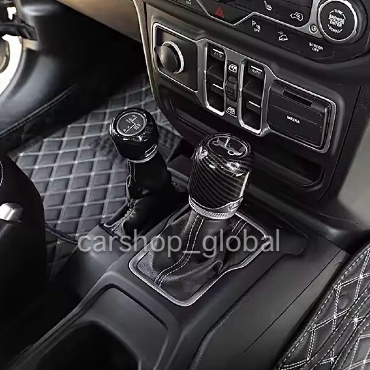 ジープ ラングラー JL グラディエーター JT シフトノブカバー ギアヘッドカバー ギアノブ トリム パネル カーボン JL20L/JL36L/JL36S等拍卖