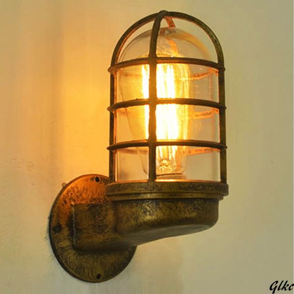 【壁掛けタイプで省スペースで設置可能】 マリンライト アンティーク E27 電球別売 ブラケットライト 防水防錆処理 船舶ランプ拍卖