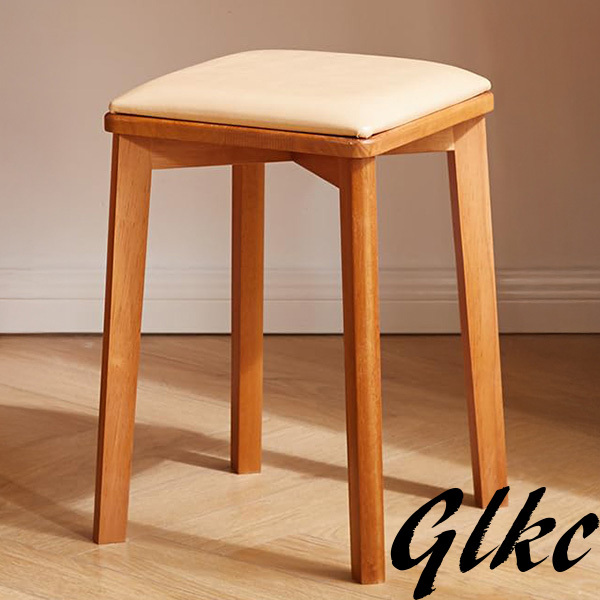 【天然木を使用したナチュラルなデザイン】 木製スツール 高さ45cm 耐荷重100kg 踏み台 多用途 コンパクト さくらんぼ木色拍卖