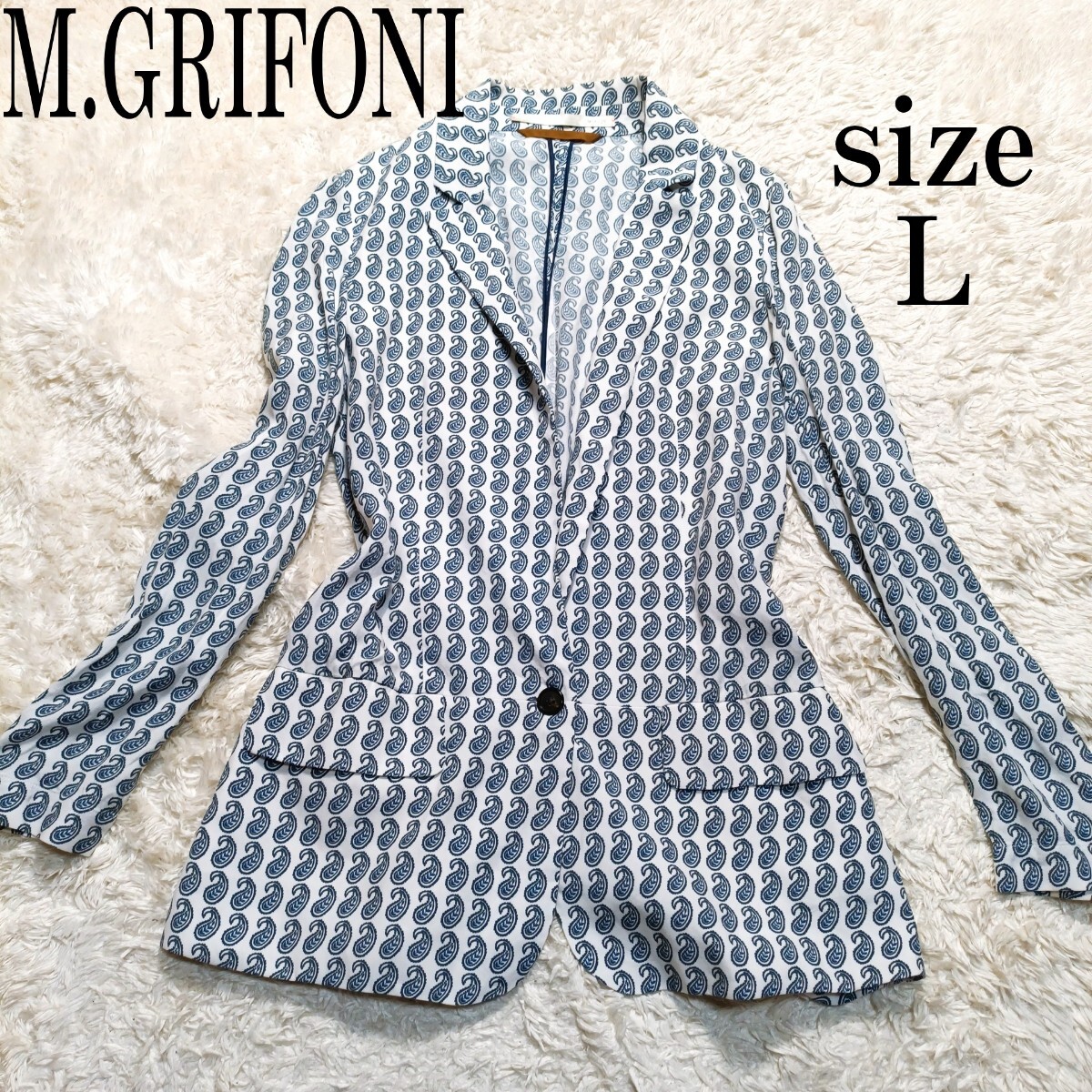 MAURO GRIFONI マウログリフォーニ レディース ジャケット 総柄 L テーラードジャケット ストレッチ 洗える拍卖