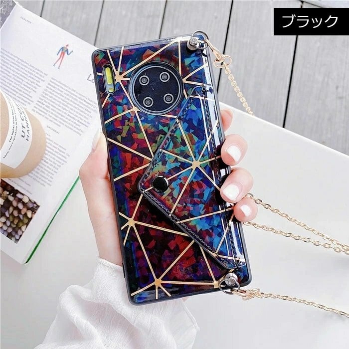 HUAWEI 対応 ケース mate40 mate40pro mate30 mate30pro P40 P40pro P30pro P30 斜め掛け 肩掛け カード収納☆ブラック拍卖