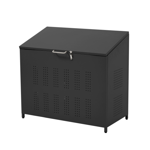 屋外ゴミ収納庫 ゴミ箱 屋外 ゴミ収集ボックス ごみ集積所 大容量 カラスよけ 野良猫対策 ゴミ荒らし防止 庭用可能 容量280L ブラック拍卖