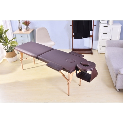 【ブラウン】 マッサージベッド 折りたたみ コンパクト 超軽量 エステベッド 5カラー選べる マッサージ台 施術台 施術ベッド ベッド拍卖
