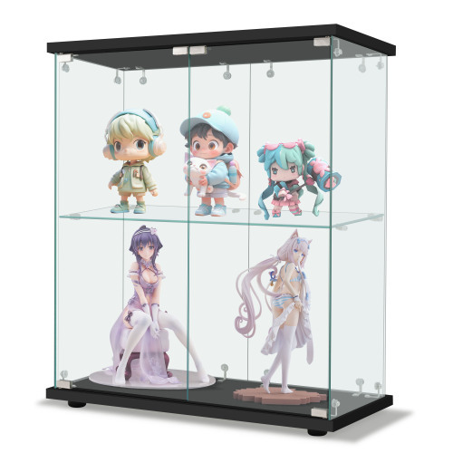 コレクションケース 両扉タイプ 大型 ワイドタイプ ガラスディスプレイキャビネット 全面ガラス サイズ:幅80.5×奥行36.5×高さ86cm 拍卖
