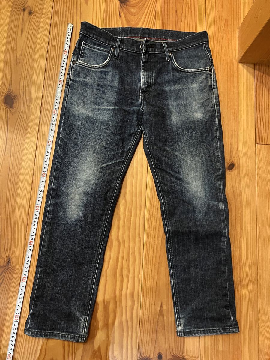 EDWIN 日本製 ジーンズ 33インチ 総丈 約94cm 股下 約68cm ブルー 裾上げ品 Lサイズ (ウエスト 約84cmー88cm)拍卖