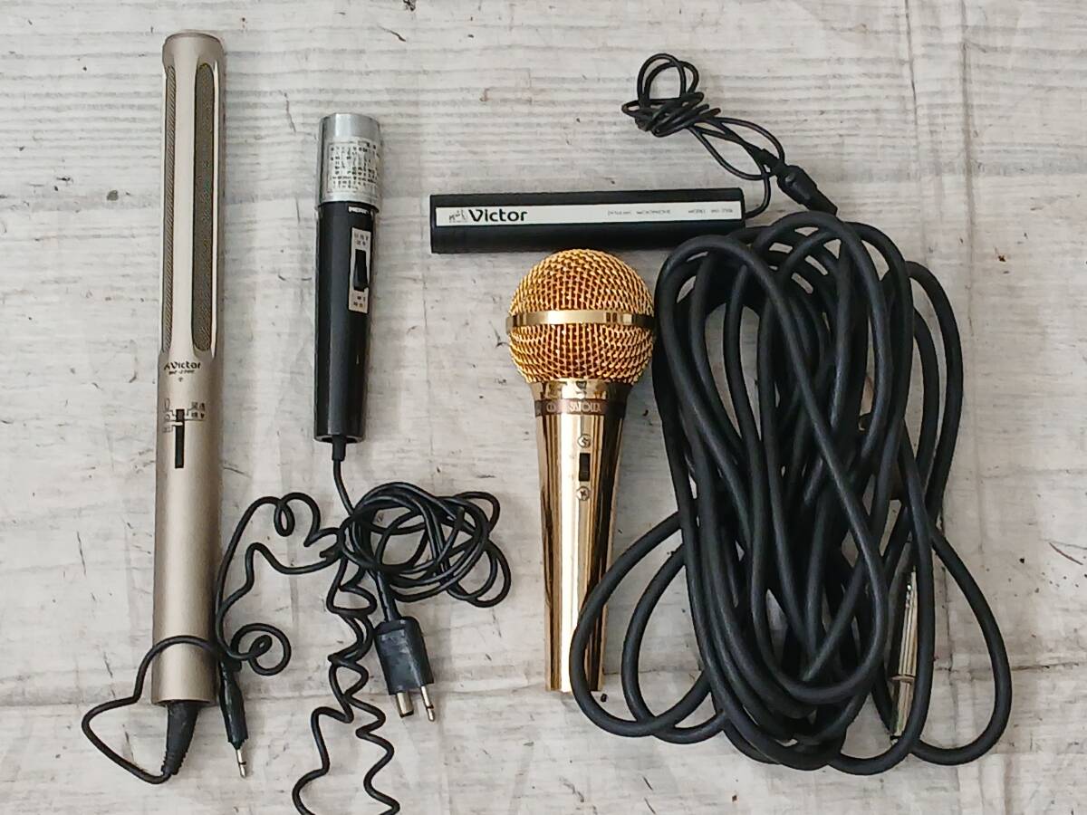 4点 Victor ビクター MZ-2200 MD-350 Pioneer パイオニア SATOLEX サトレックス SV-15-G マイク カラオケ コンデンサー まとめ セット 5754拍卖