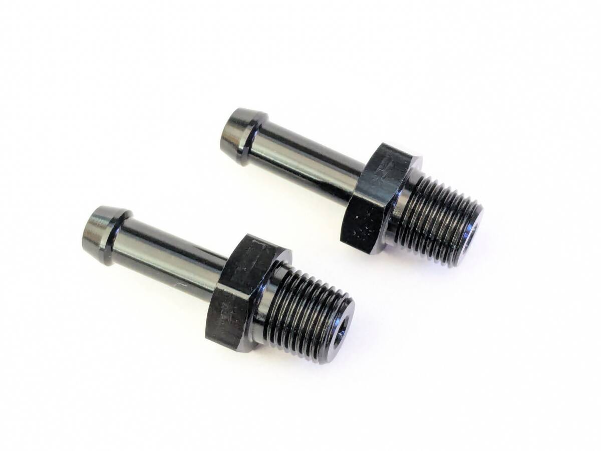 【送料無料】2個セット アルミ ホースニップル 6mm ネジピッチ1/8NPT パイピングなどに 6φ 6.3mm拍卖