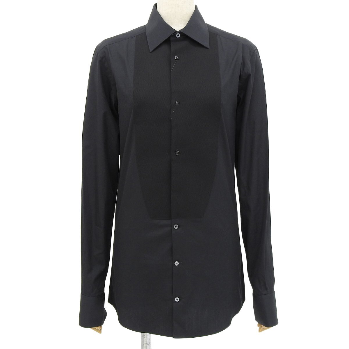 未使用品▲DOLCE&GABBANA ドルチェ&ガッバーナ GOLD コットン100% 長袖シャツ ドレスシャツ ブラック 37 イタリア製 正規品 メンズ拍卖
