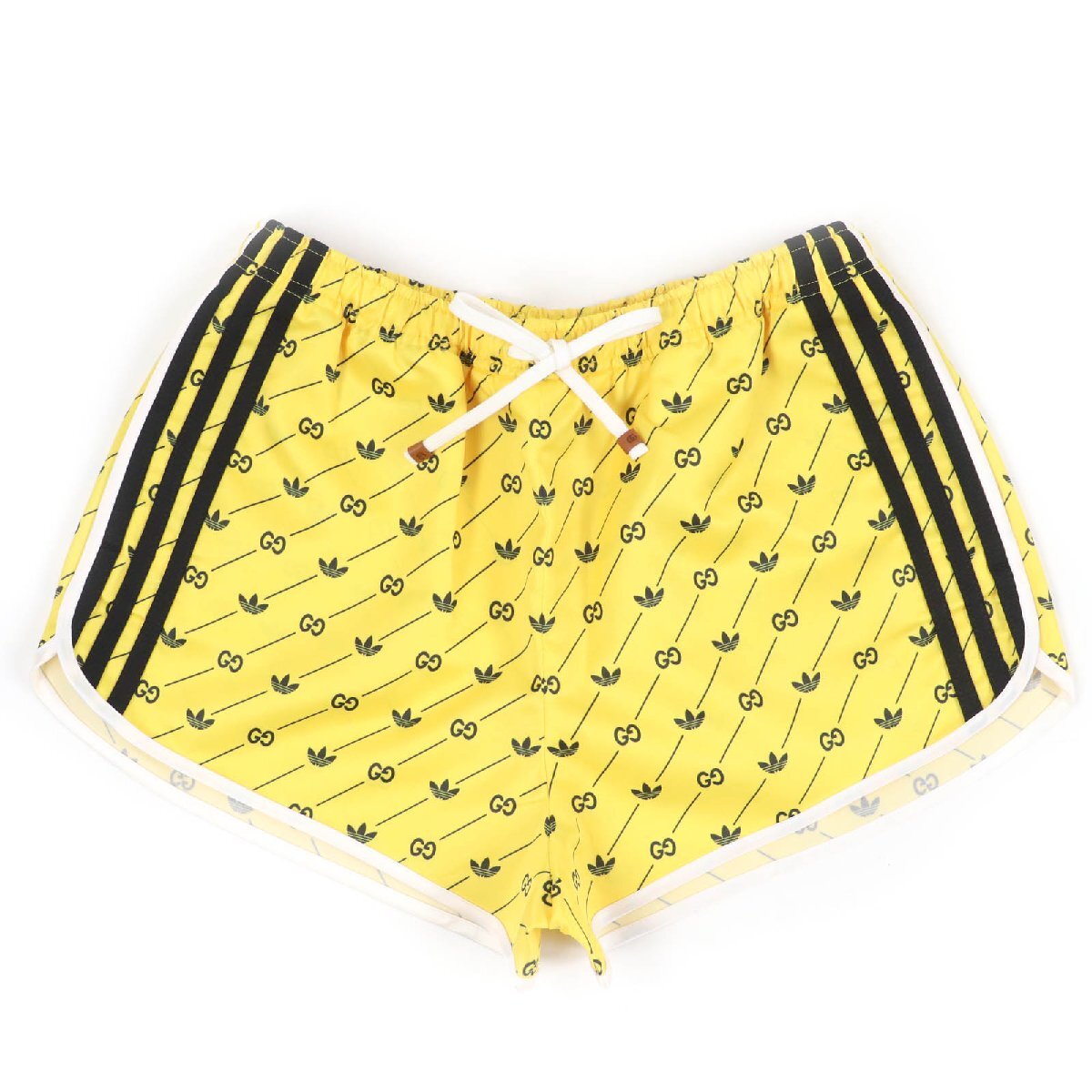 未使用品☆GUCCI×adidas グッチ×アディダス 693439 インターロッキングG ショートパンツ イエロー M イタリア製 正規品 レディース拍卖