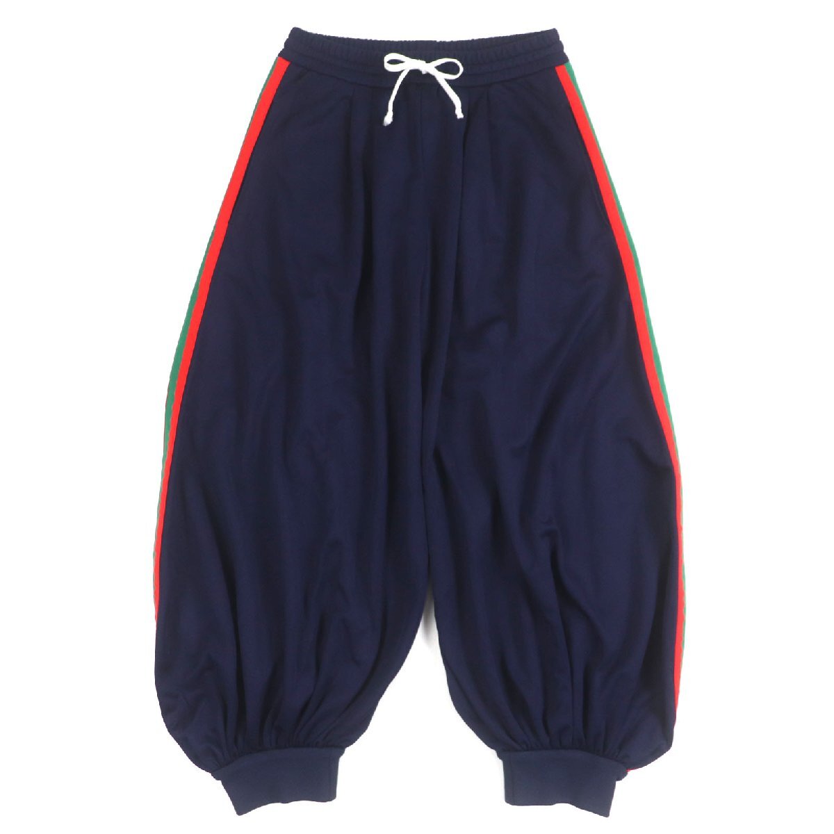 未使用品▼GUCCI グッチ 544191 ウェブライン シェリーライン バルーン テクニカルジャージー パンツ ネイビー XS 伊製 正規品 メンズ拍卖