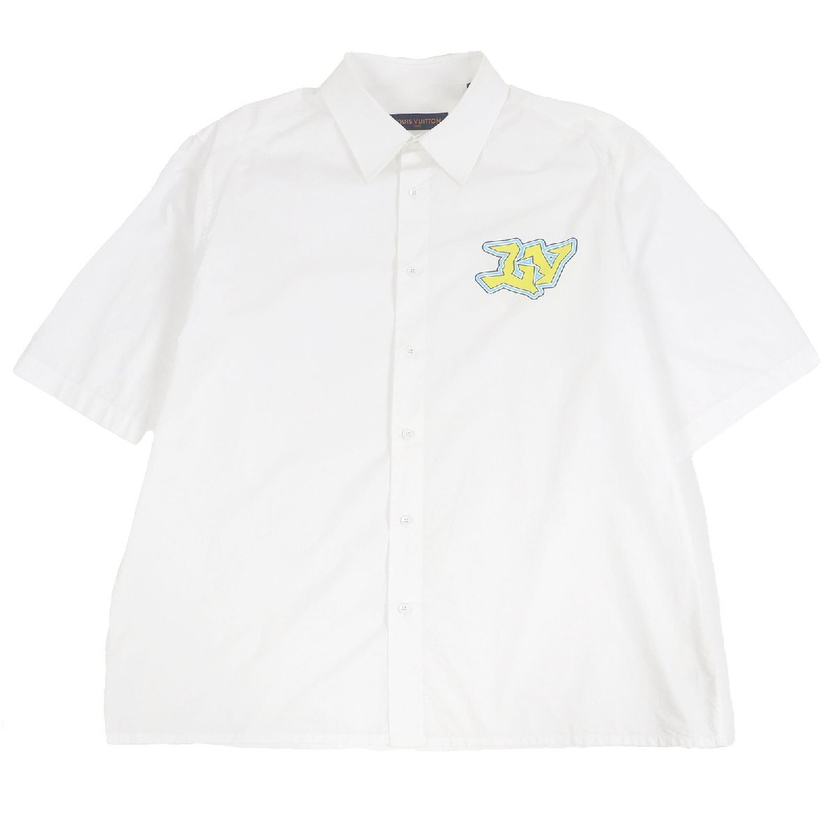 美品□LOUIS VUITTON ルイヴィトン 22AW LV SEボックスシルエット ショートスリーブ 半袖シャツ ホワイト XXL フランス製 正規品 メンズ拍卖