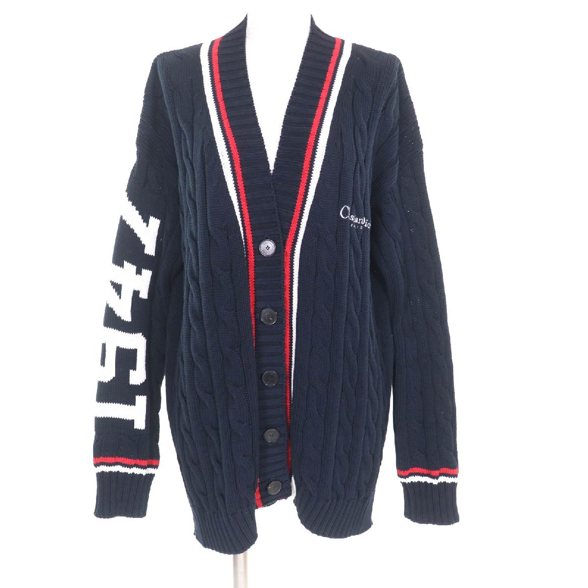 極美品★クリスチャンディオール 524G53A7051 Dior Vibe コットン100% オーバーサイズ ロゴ刺繍入り カーディガン 40 定価370000円拍卖