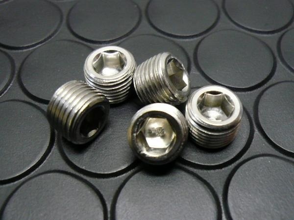 プラグ キャップ ネジ ステンレス製 メクラ蓋 1/8PT JIS 5個set 六角穴付テーパーネジ(フローティングタイプ)拍卖