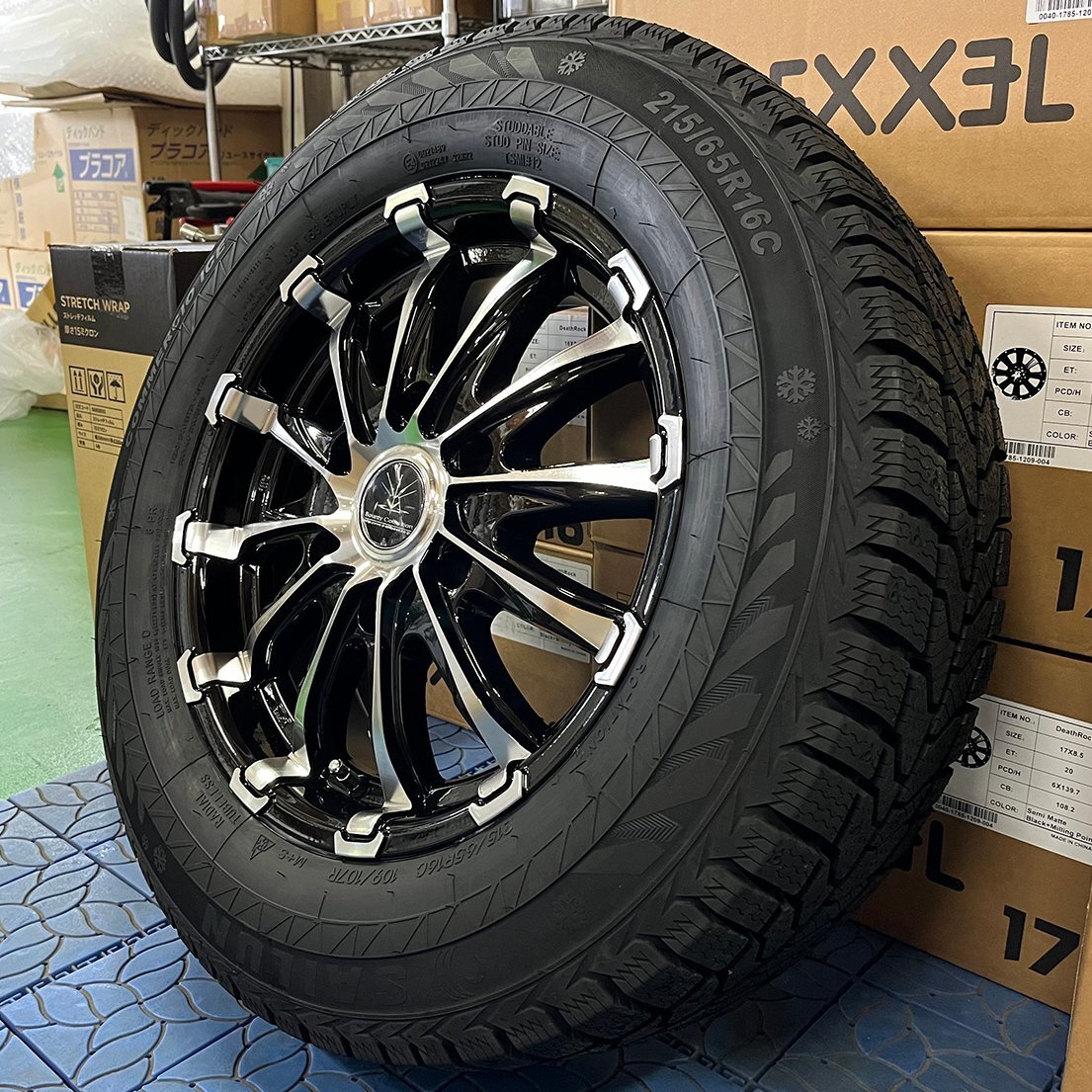 車検対応スタッドレスタイヤホイール 4本セット ハイエース レジアスエース 新品 16インチ BD12 SAILUN COMMERCIO ICE 215/65R16拍卖