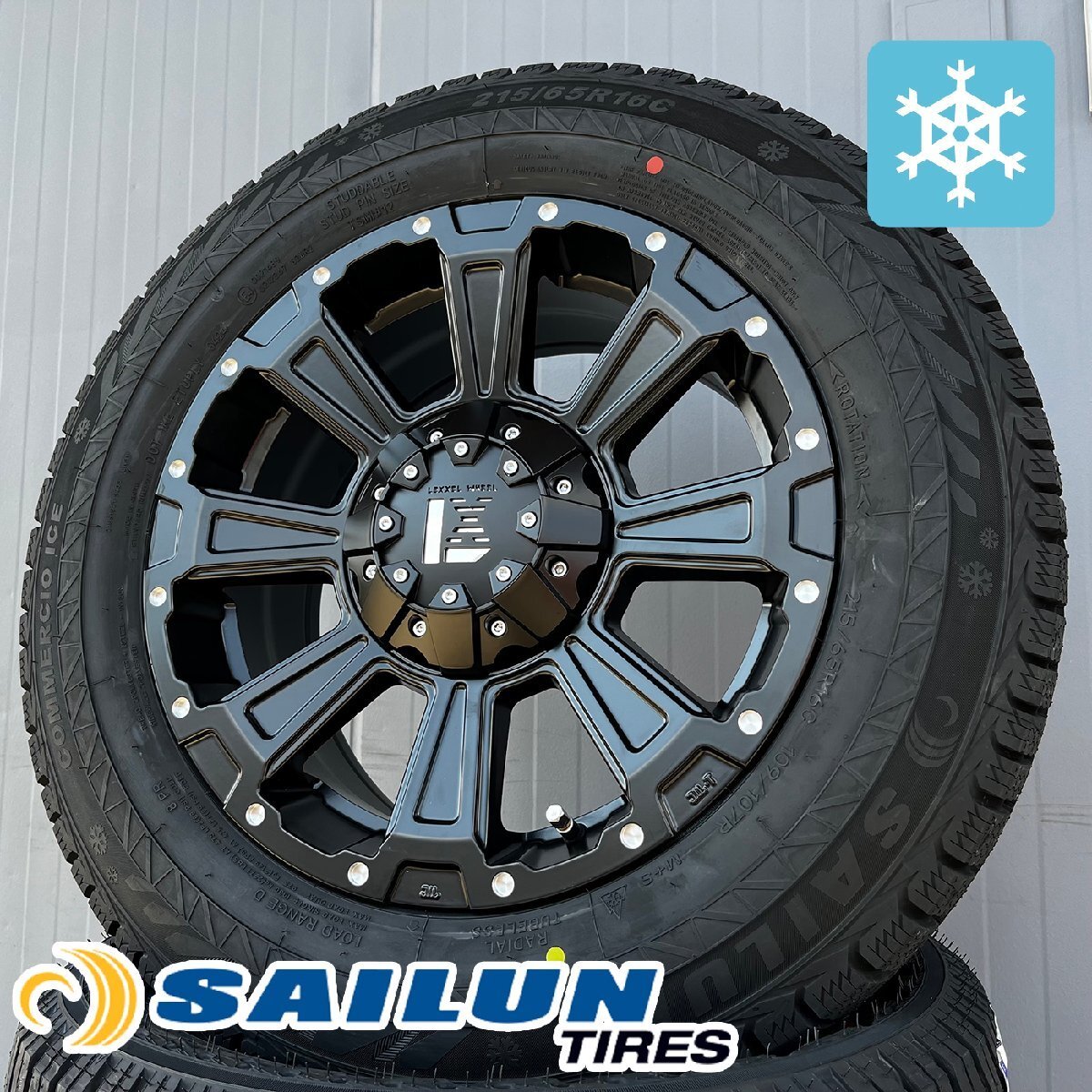 即納 新品スタッドレス【トヨタ】車検対応 レジアスエース タイヤホイール 215/65R16 SAILUN COMMERCIO ICE DeathRock 16インチ拍卖