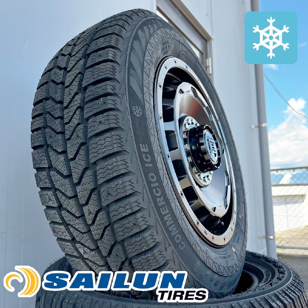 即納 スタッドレス【日産】キャラバン NV350 16インチ SAILUN COMMERCIO ICE 215/65r16 SwaGGer スタッドレスタイヤホイール 4本セット拍卖
