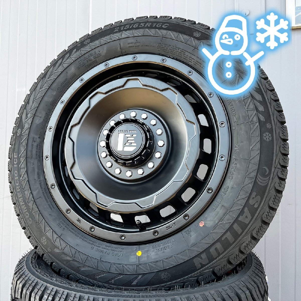 即納 レジアスエース 16インチ スタッドレスタイヤ タイヤホイール 4本 車検対応 SAILUN COMMERCIO ICE 215/65R16 SwaGGer スワッガー 16イ拍卖