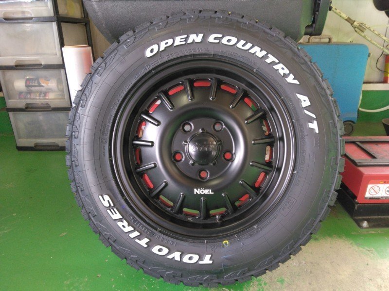 夏タイヤ 165/80R14 TOYO OPENCOUNTRY AT3 ホワイトレター ホイールセット 14インチ Noel ノエル タウンエース ライトエース拍卖