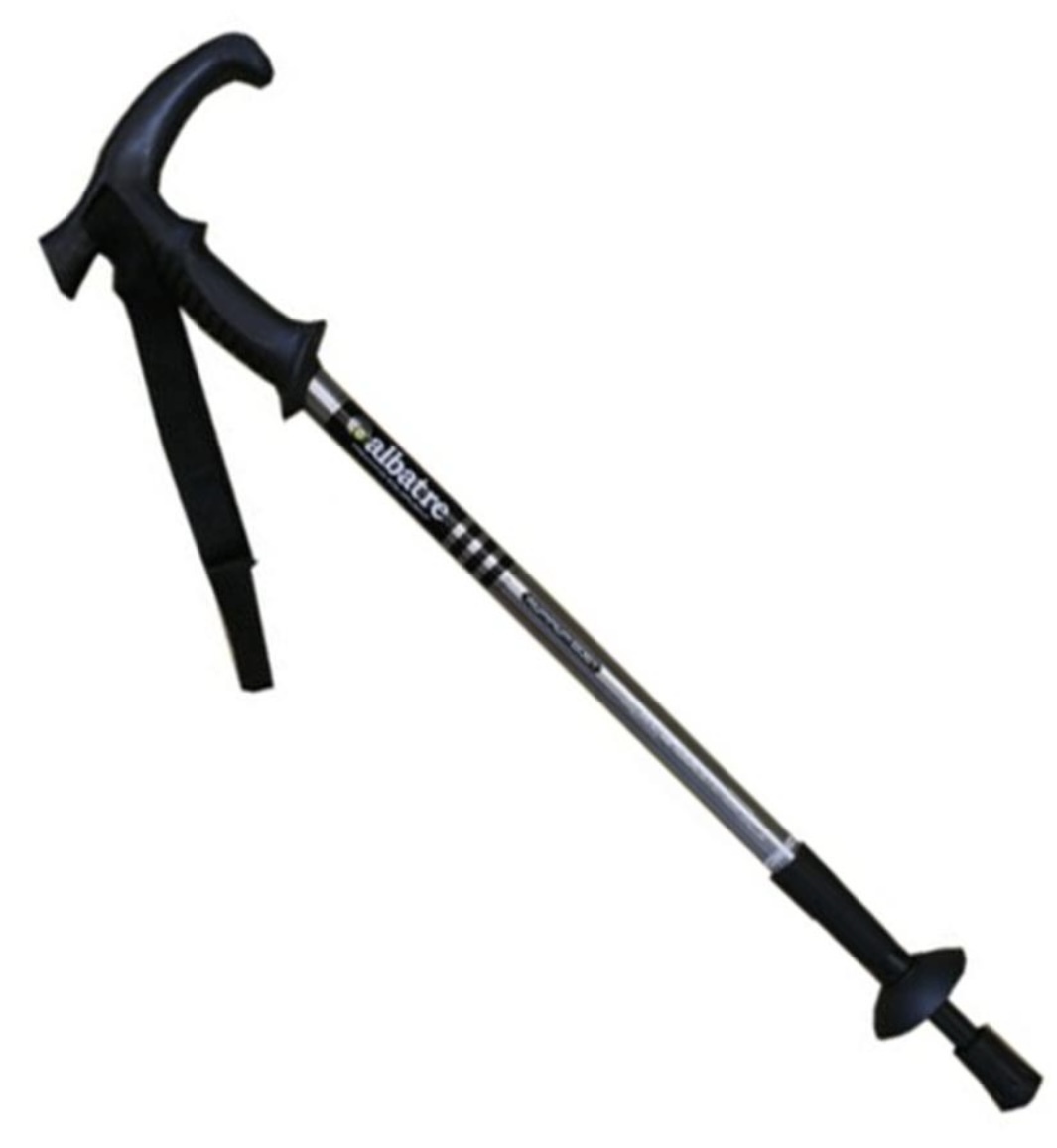 【即決・送料込】新品・未使用ALBATRE アルミトレッキングステッキ AL-TTP2211 Sグレー T型グリップアンチショック採用 アルミ合金拍卖