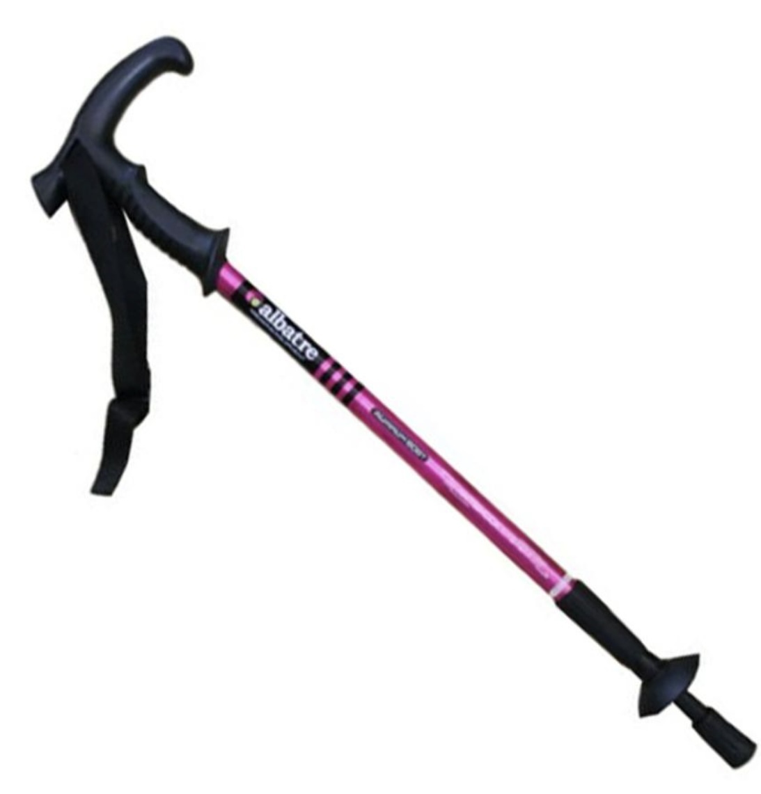 【即決・送料込】新品・未使用ALBATRE アルミトレッキングステッキ AL-TTP2211 マゼンタ T型グリップアンチショック採用 アルミ合金拍卖