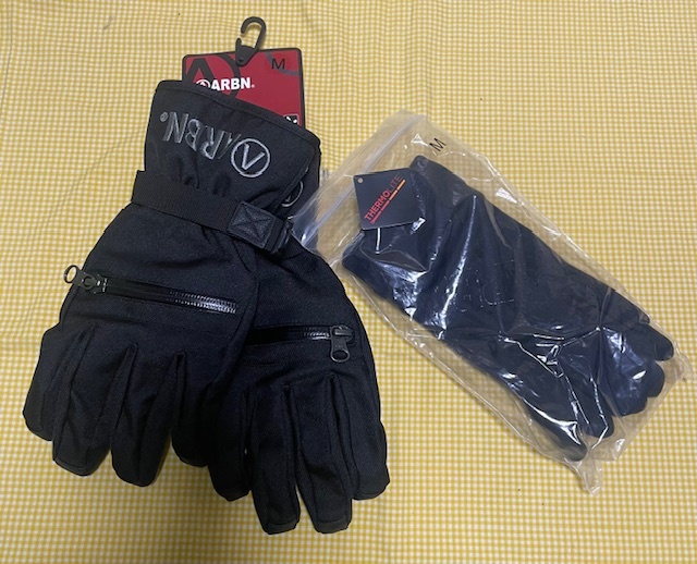 【即決】新品・未使用 ARBN グローブ ABG9124 BLACK Mサイズ THERMOLITE暖かく インナーグローブ付属 エアボーン5本指ブラック 65%OFF激安拍卖