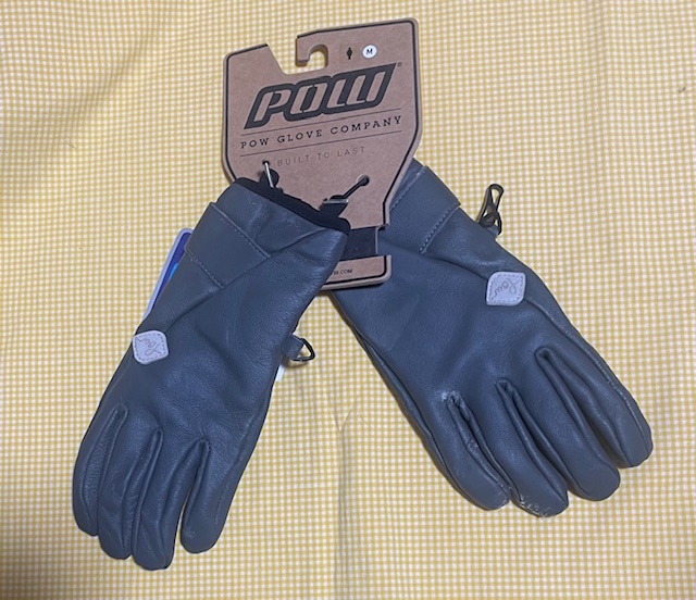 【即決】新品・未使用 POW グローブ W`S CHASE GLOVE GUNMETAL GREY Mサイズ THINSULATE 暖かく本革防水OK パウ5本指グレー73%OFF激安拍卖