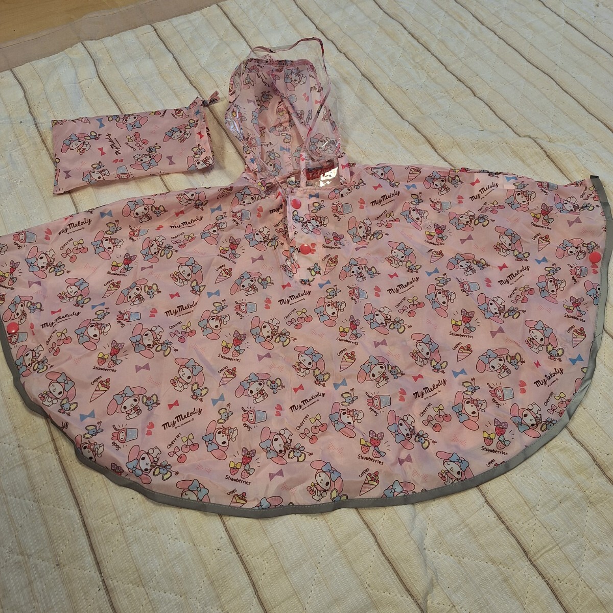 ポンチョ レインコート マイメロ マイメロディ ピンク 90 カッパ拍卖