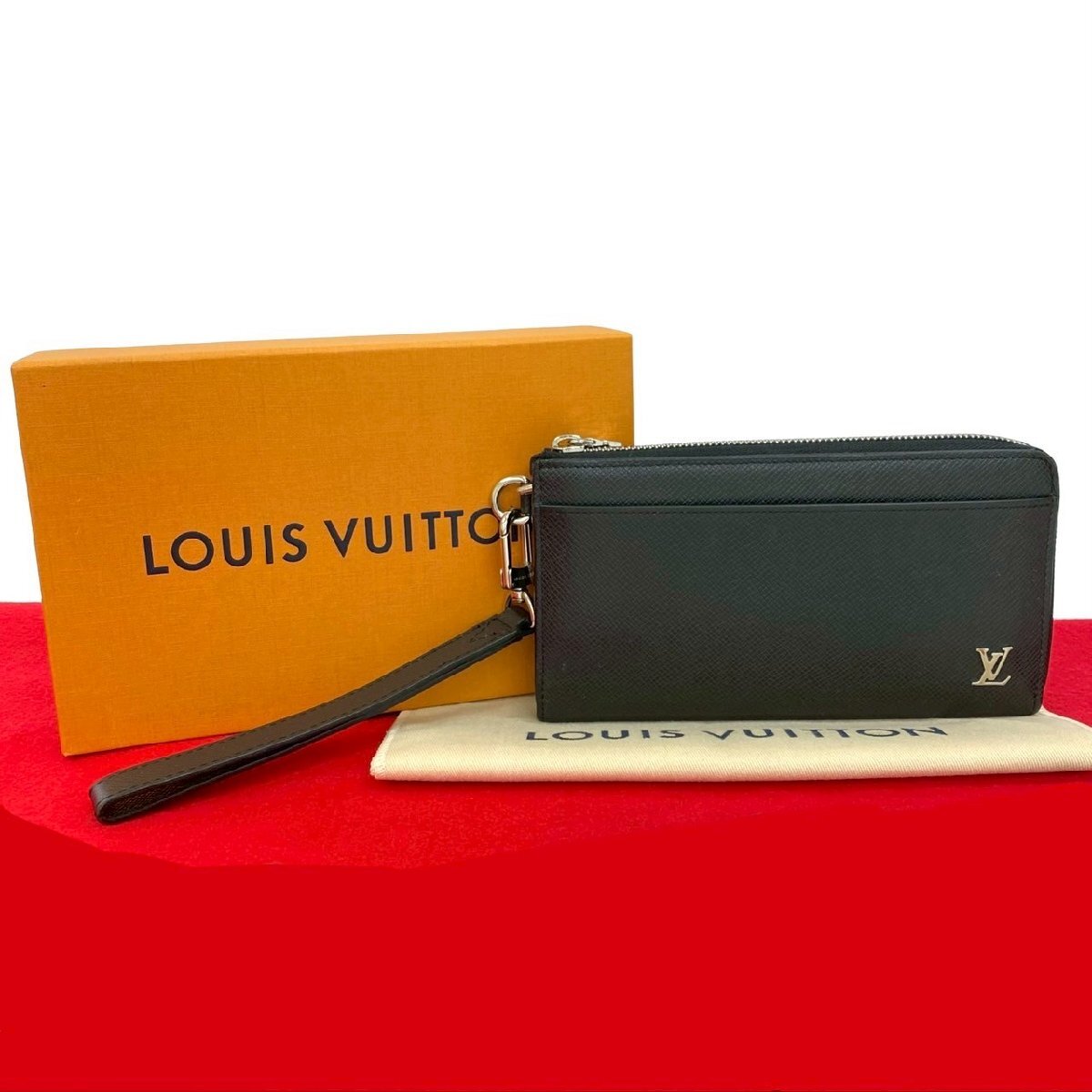 極 美品 保存箱付 LOUIS VUITTON ルイヴィトン ジッピー ドラゴンヌ タイガ レザー ロゴ 長財布 ロング ウォレット ブラック 28150拍卖