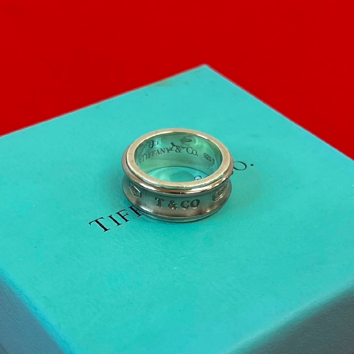 極 美品 TIFFANY&Co. ティファニー 1837 ナロー リング シルバー925 チタン 指輪 11号 アクセサリー 小物 シルバー 46888拍卖