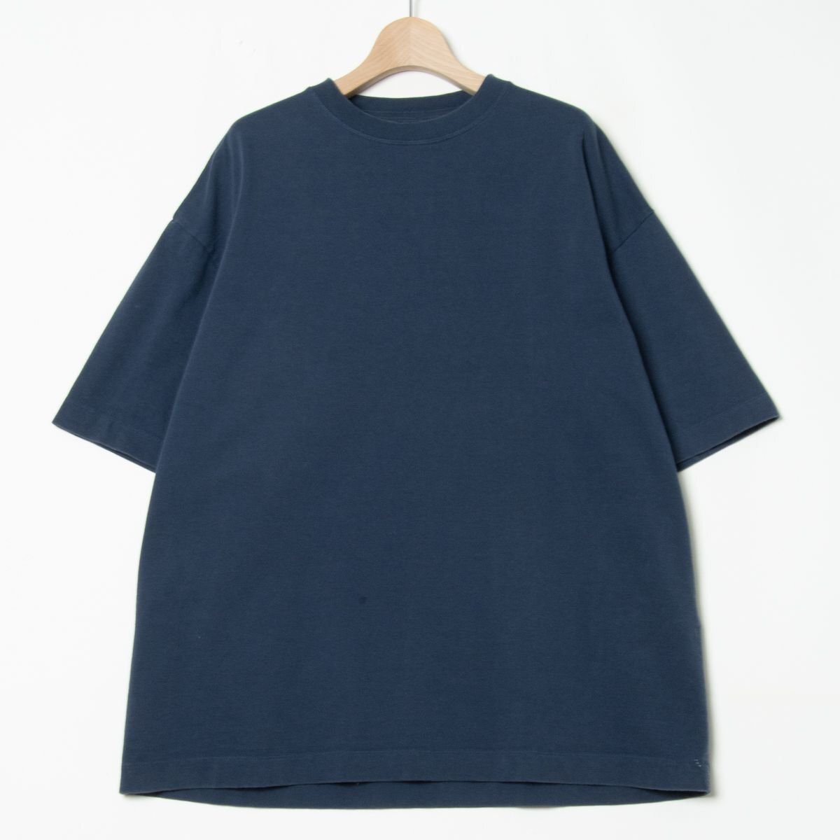 Steven Alan スティーブンアラン クルーネック半袖Tシャツ カットソー トップス 綿100% 厚地 シンプル 無地 ベーシック 紺 L 日本製拍卖