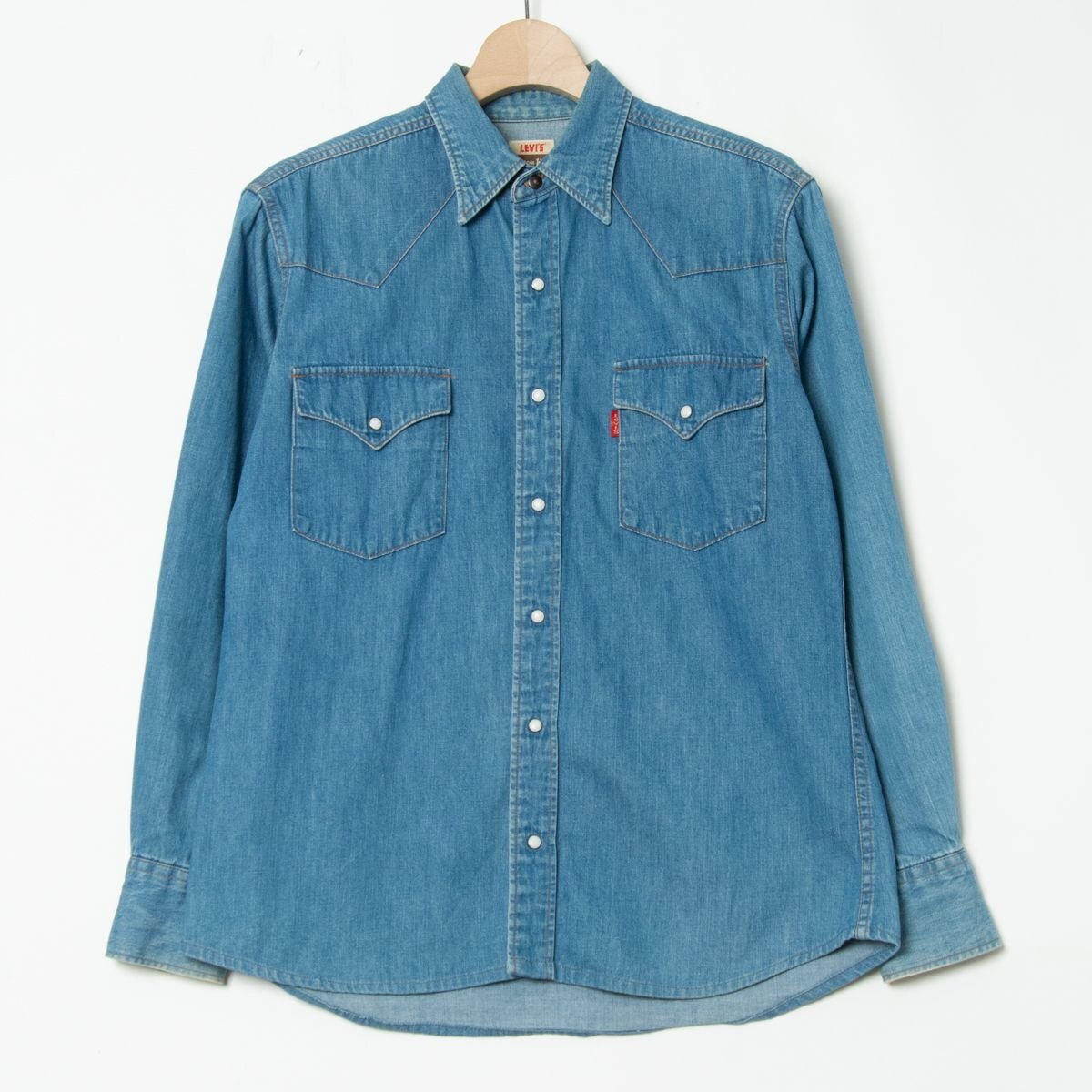 Levi's Western Wear リーバイス M 復刻 長袖 ウエスタンシャツ インディゴブルー デニム メンズ トップス カジュアル アメカジ拍卖