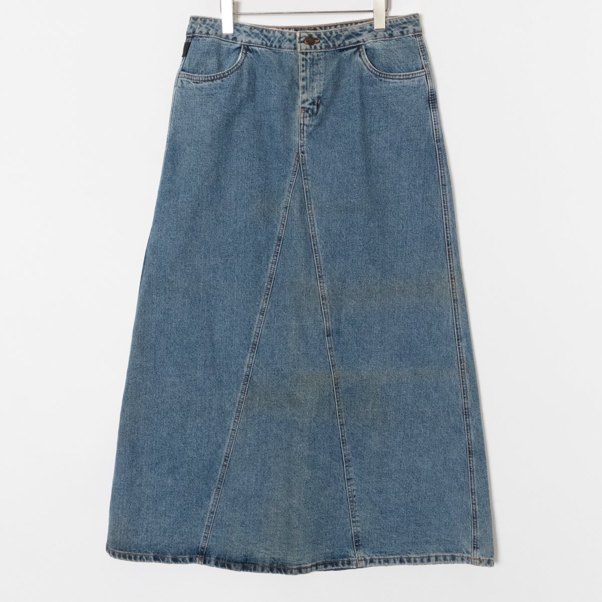 タグ付き ANNA SUI アナスイ デニム ロング スカート 台形 ダメージ風 ブルー系 レディース 婦人 ウィメンズ ボトムス コットン100%拍卖