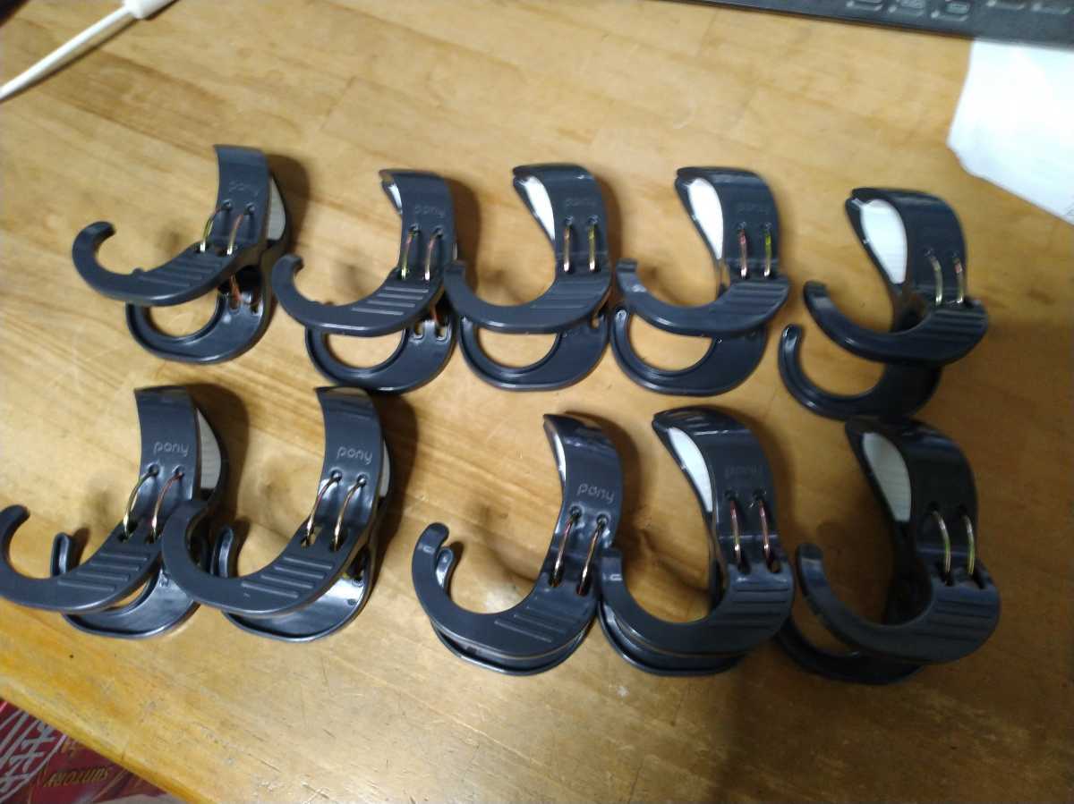 車載用 ロッドホルダー ロッドクリップ 10個セット グレー色拍卖