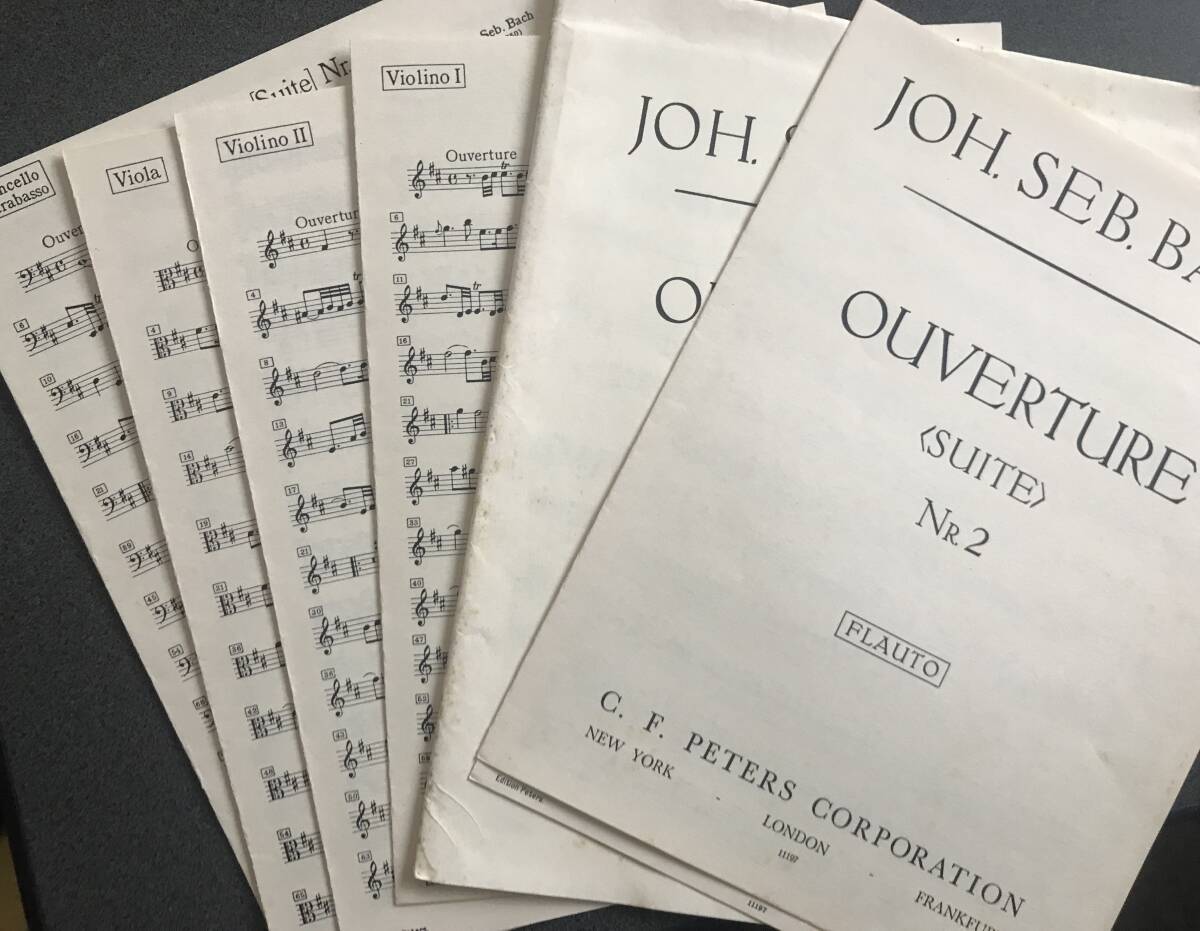 ◆◇楽譜/J.S. バッハ 管弦楽組曲 第2番 ロ短調 BWV 1067 パート譜セット(6部構成)【C.F. ペータース】◇◆拍卖
