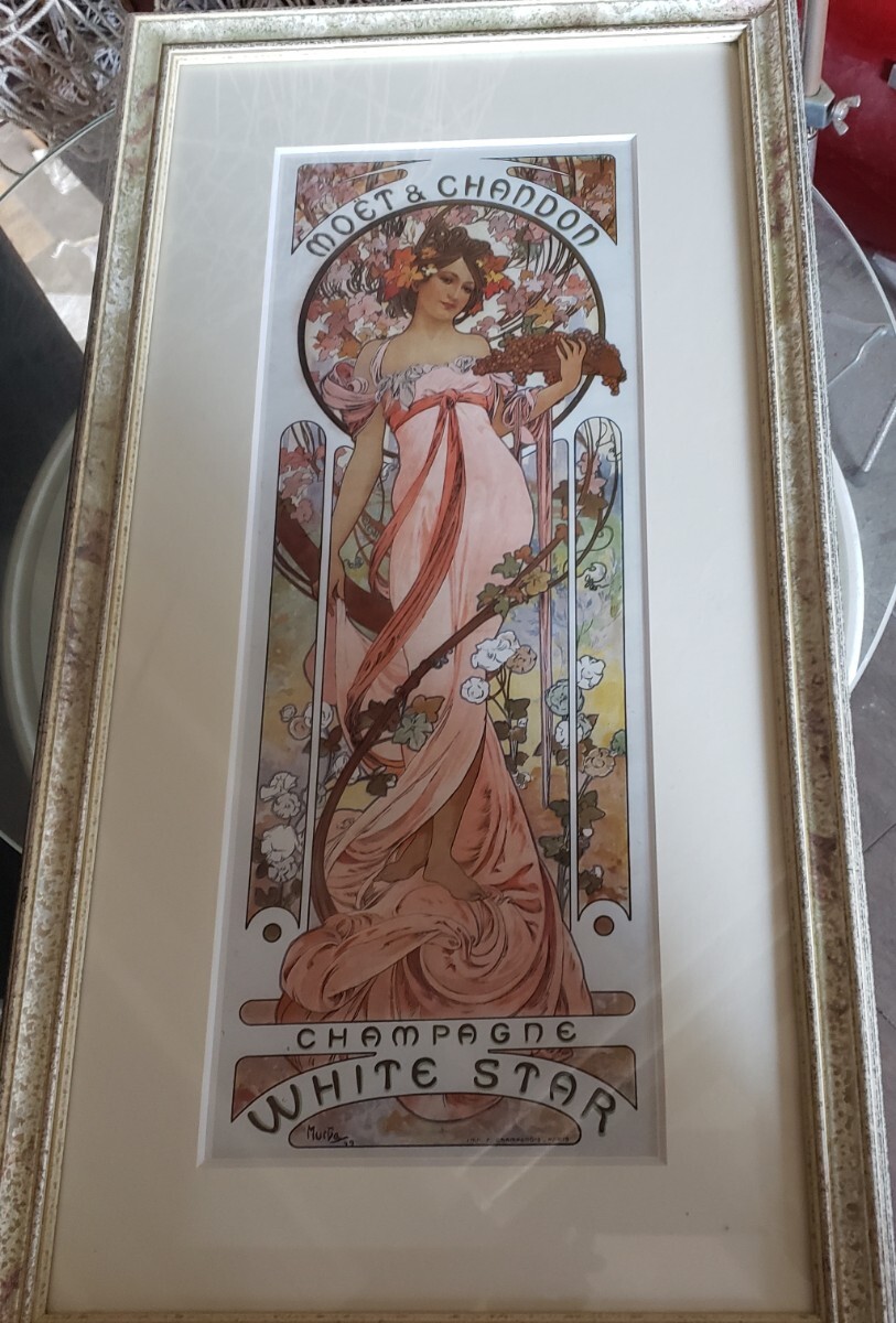 アルホォンヌ.ミュシャ リトグラフ モエエ.シャンドン ホワイトスター 絵画拍卖
