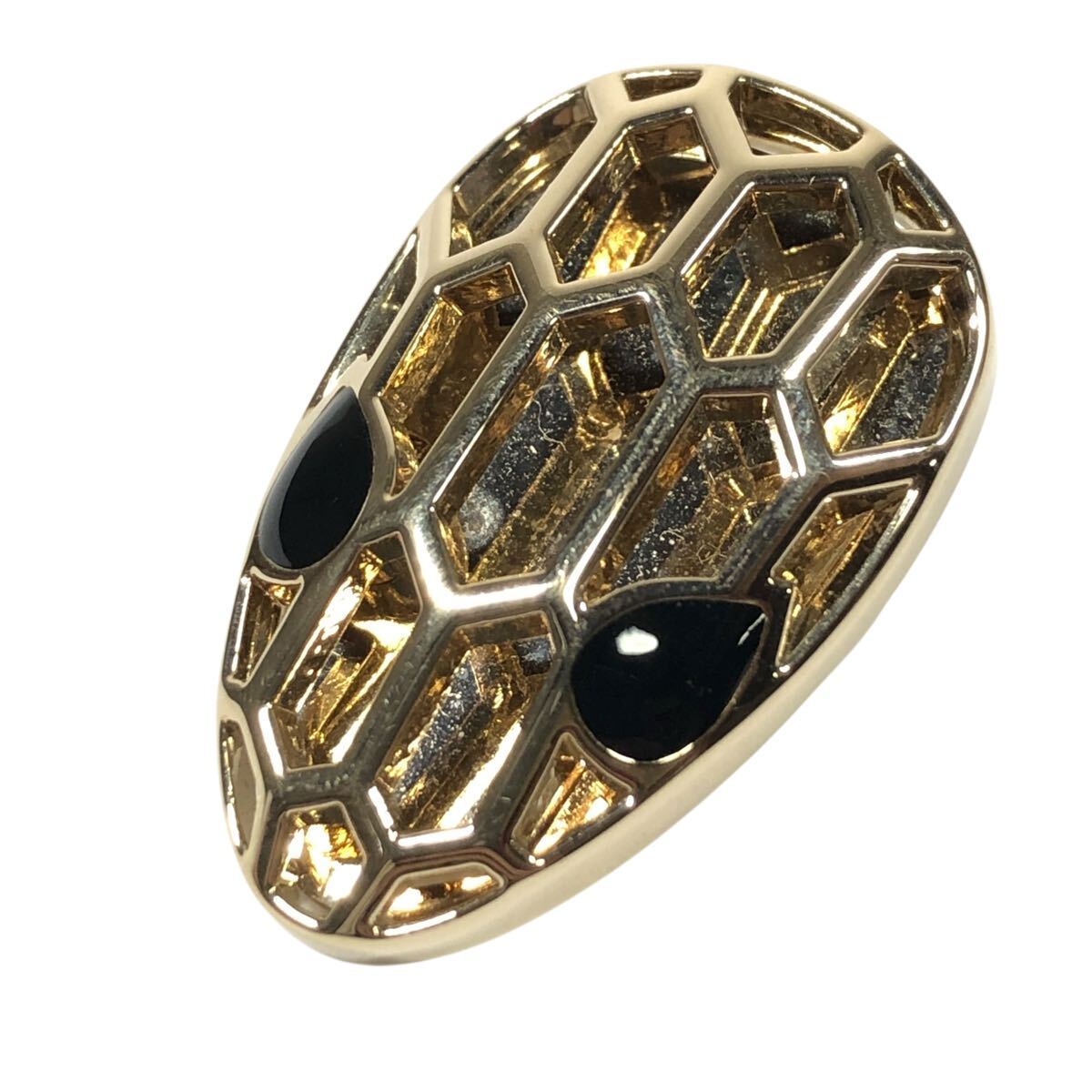 美品【ブルガリ】本物 BVLGARI セルペンティ スカーフリング 蛇 スネーク ゴールド色系 金属素材 メンズ レディース イタリア製拍卖