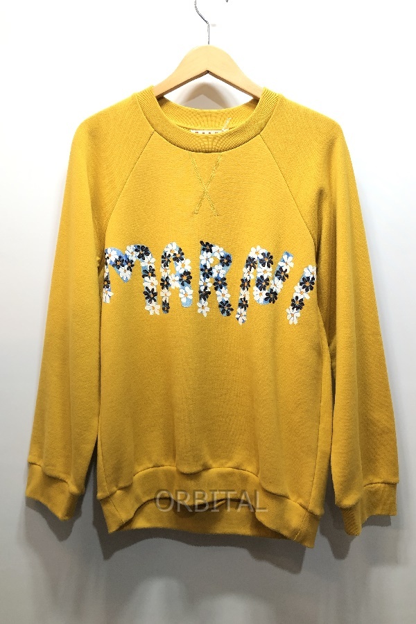 経堂) マルニ MARNI デイジーロゴ スウェット シャツ Daisy Logo Sweatshirts FLJE0128P3 サイズ38 イエロー 22SS タグ付拍卖