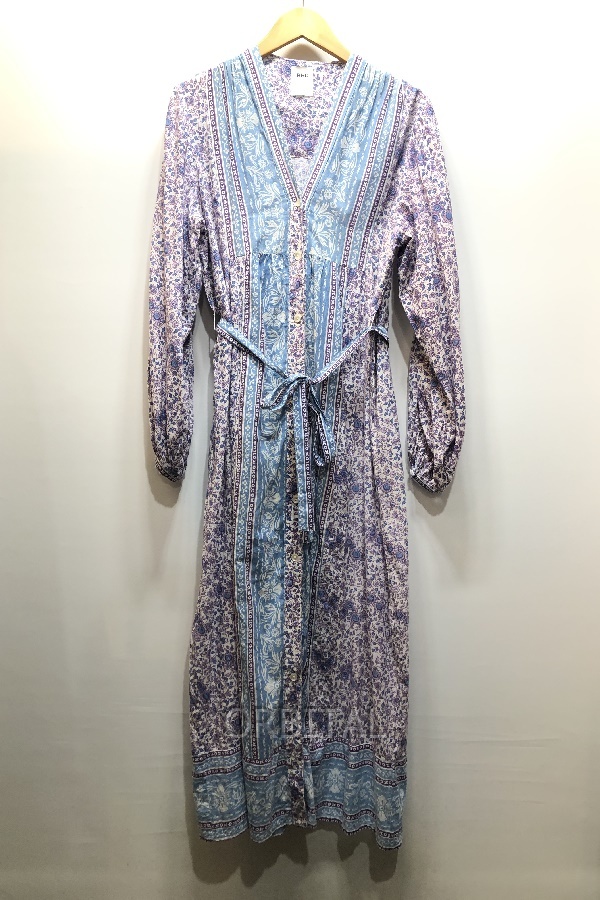 経堂) ロンハーマン Ron Herman インド製 コットン 花柄 ロング ワンピース RHC パープル系 3110300080拍卖