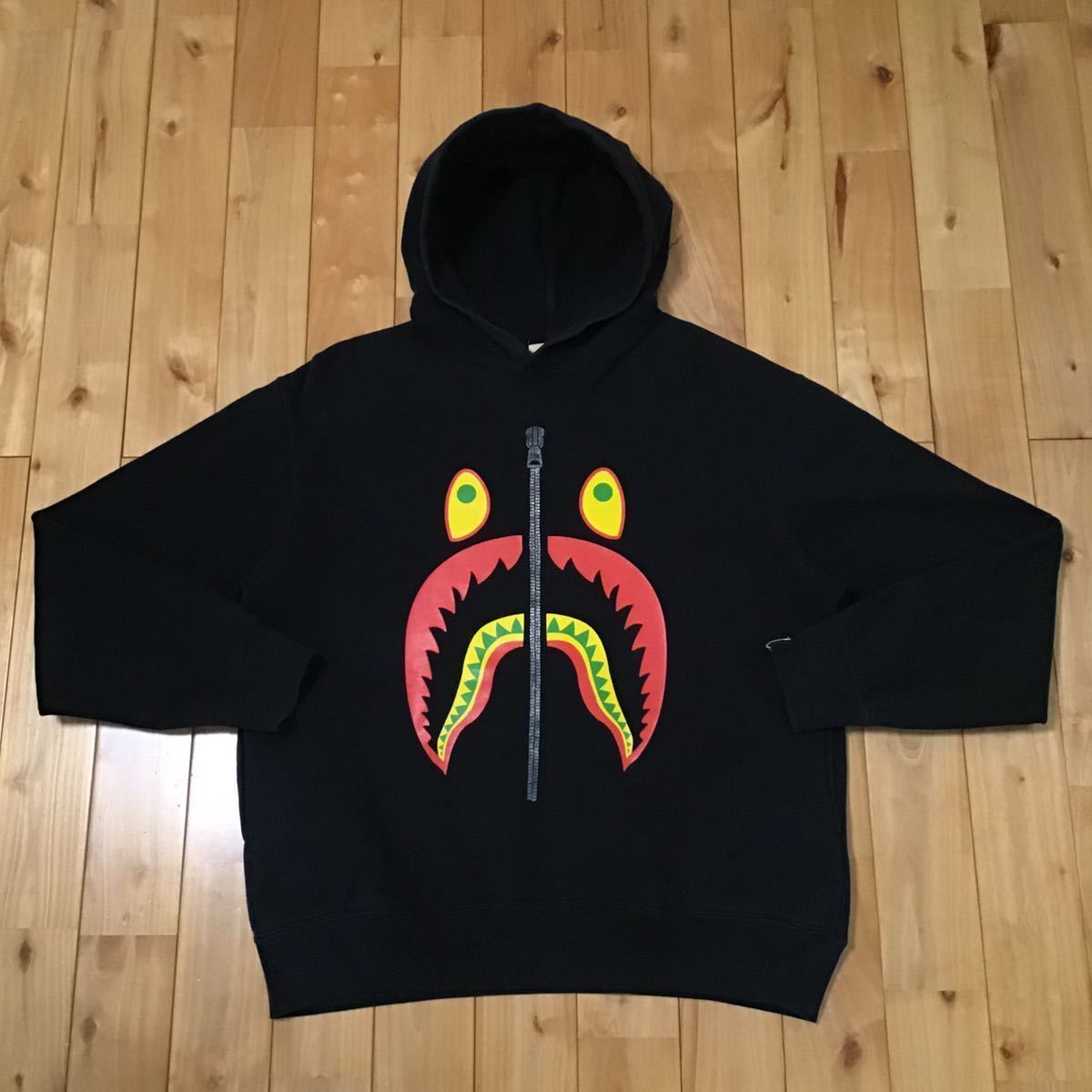 シャーク プルオーバー パーカー Mサイズ a bathing ape shark pullover hoodie エイプ ベイプ アベイシングエイプ black nigo 3962拍卖