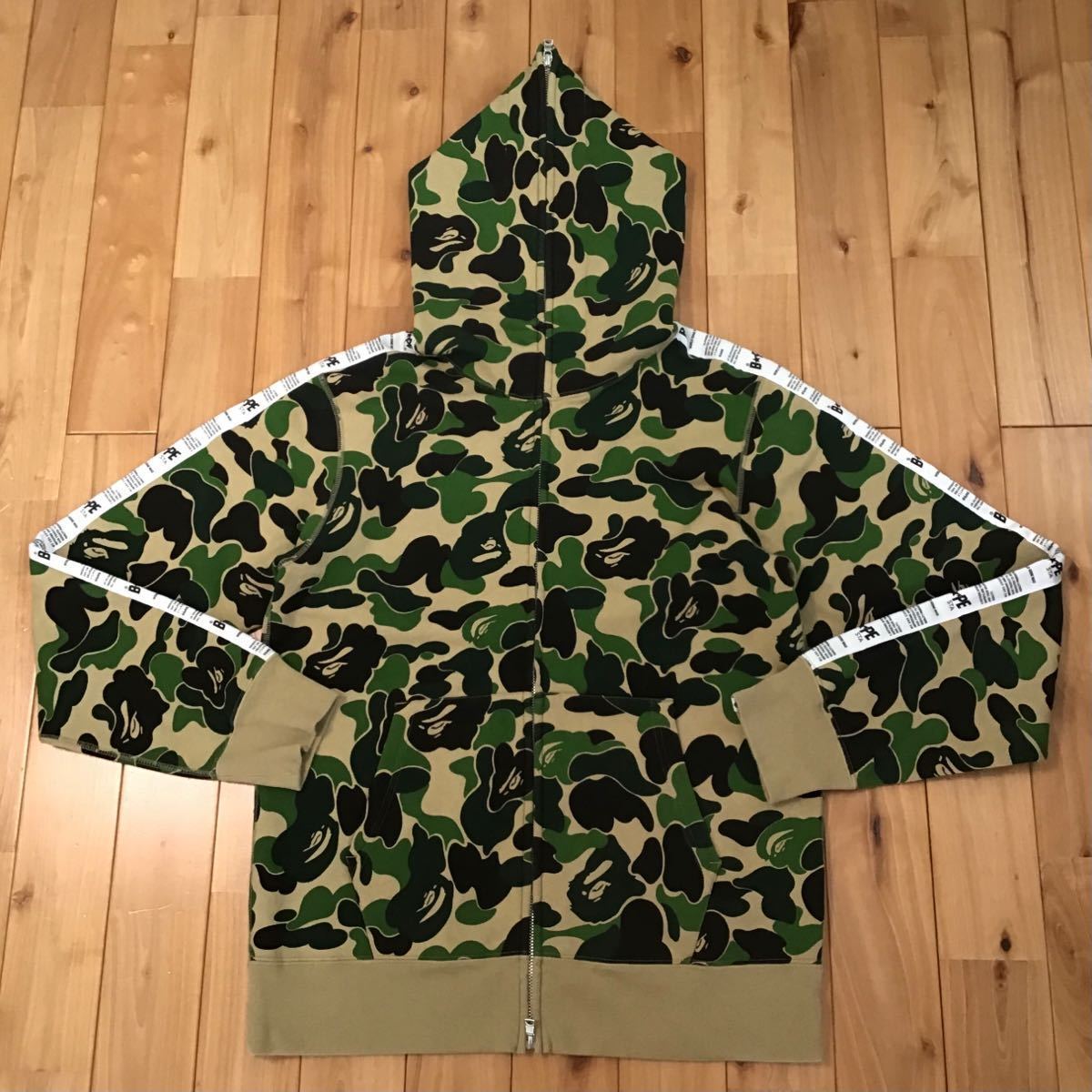 ABC camo green BAPE STA TAPE FULL ZIP HOODIE Lサイズ a bathing ape エイプ ベイプ アベイシングエイプ フルジップ パーカー 迷彩 hpm5拍卖