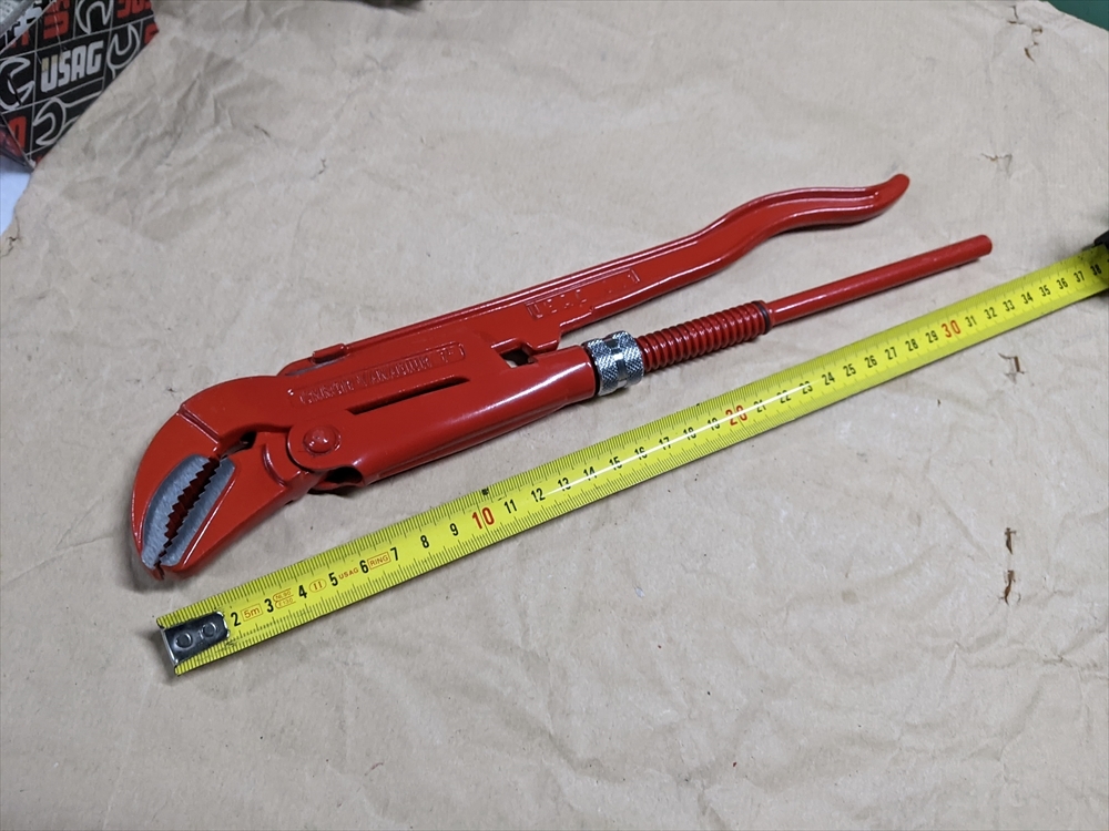 パイプレンチ 45度 (NO.4/4●BU3481) 未使用 スウェーデンモデル バナジウム合金製 USAG(ウーザック) 311/340拍卖