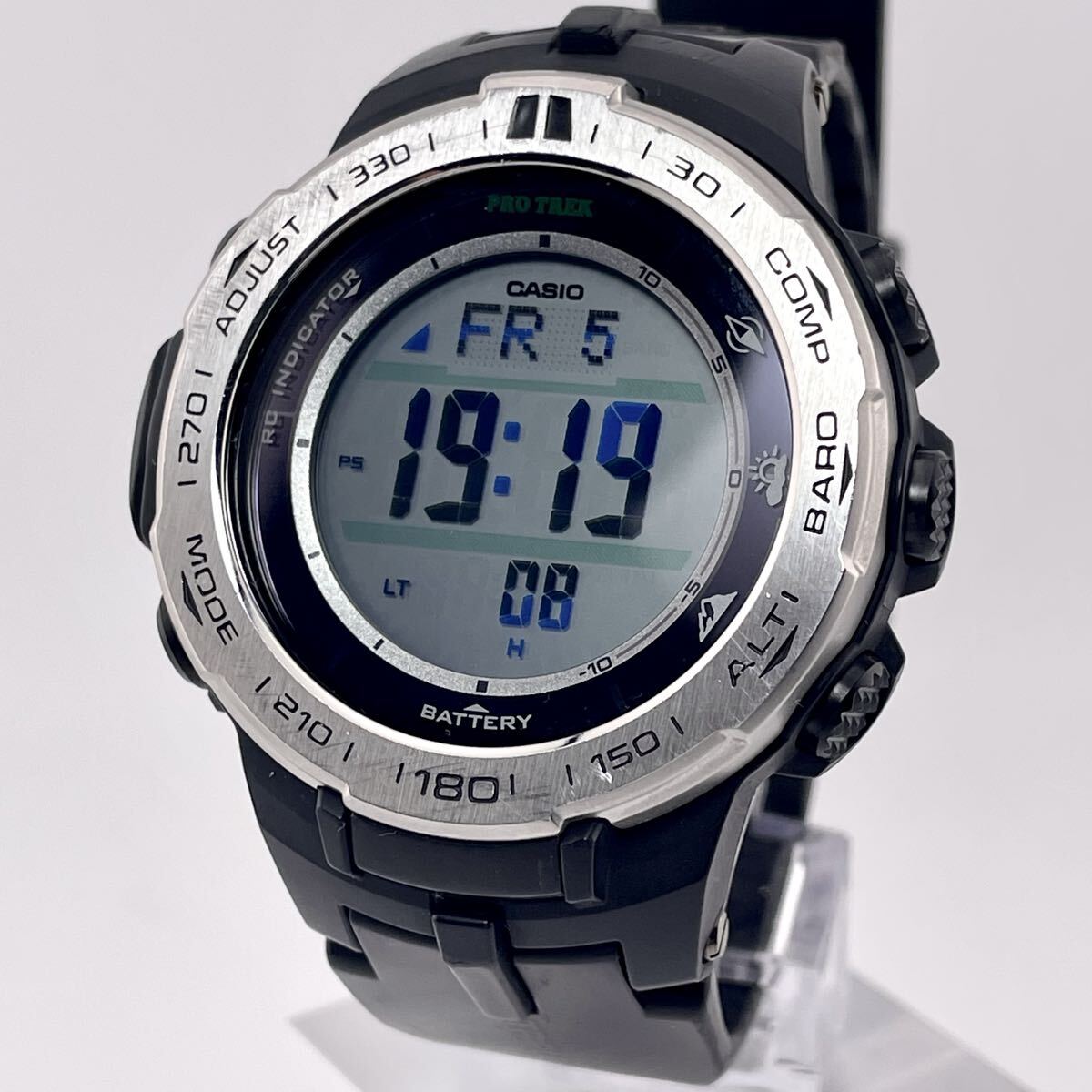 【稼働/希少】CASIO/カシオ PROTREK/プロトレック PRW-3100 気圧/高度/方位/温度 タフソーラー 時計 アウトドアウォッチ メンズ デジタル拍卖