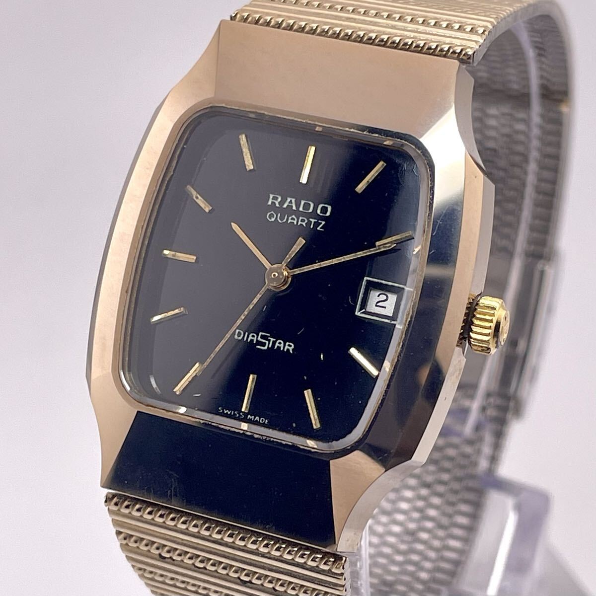 【新品電池/稼働】RADO/ラドー DIASTAR/ダイヤスター ゴールドウォッチ tungsten/タングステン QZ ドレス ヴィンテージ 時計 アンティーク拍卖