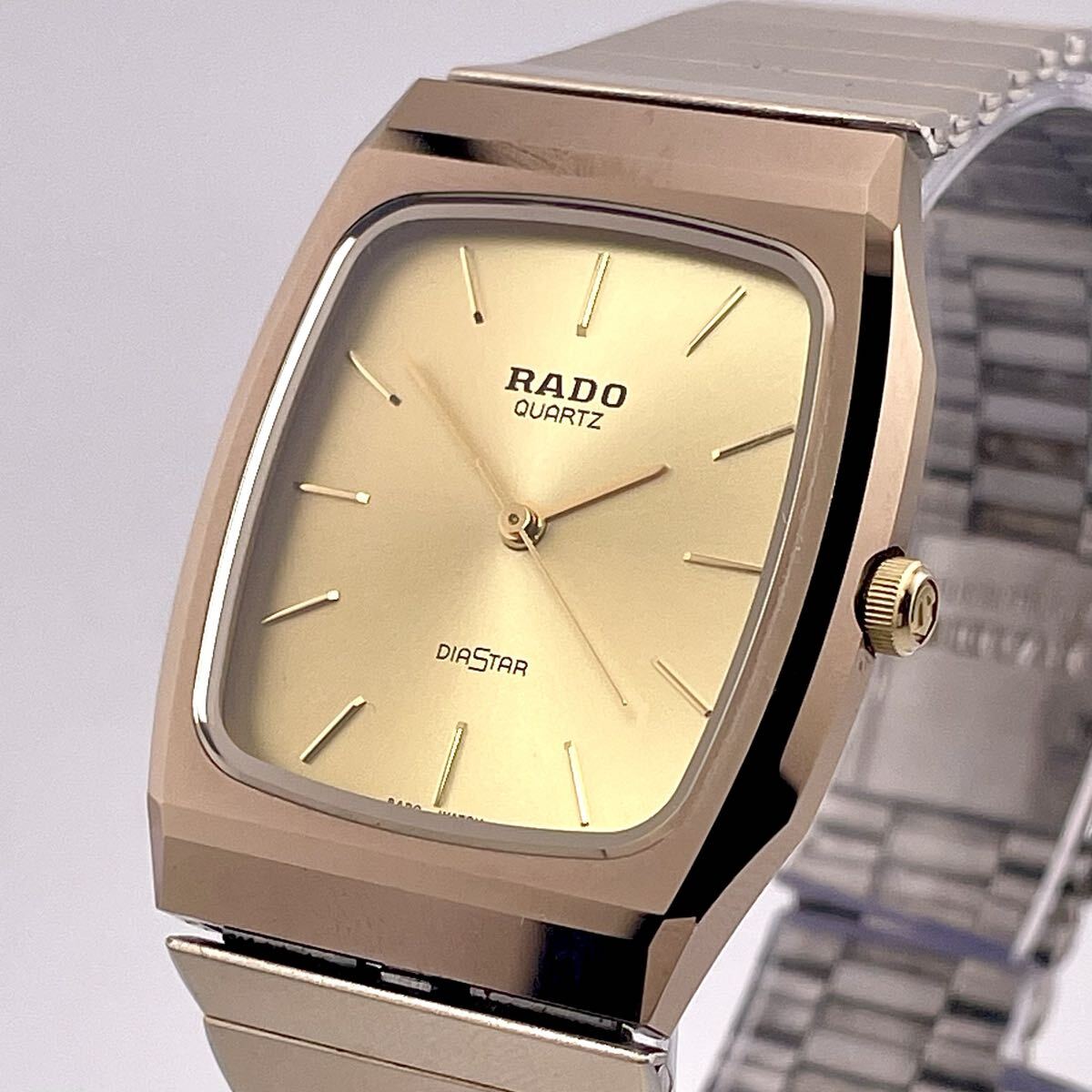 【新品電池/稼働】RADO/ラドー DIASTAR/ダイヤスター ゴールドウォッチ ドレス ヴィンテージ QZ 時計 アンティーク tungsten/タングステン拍卖