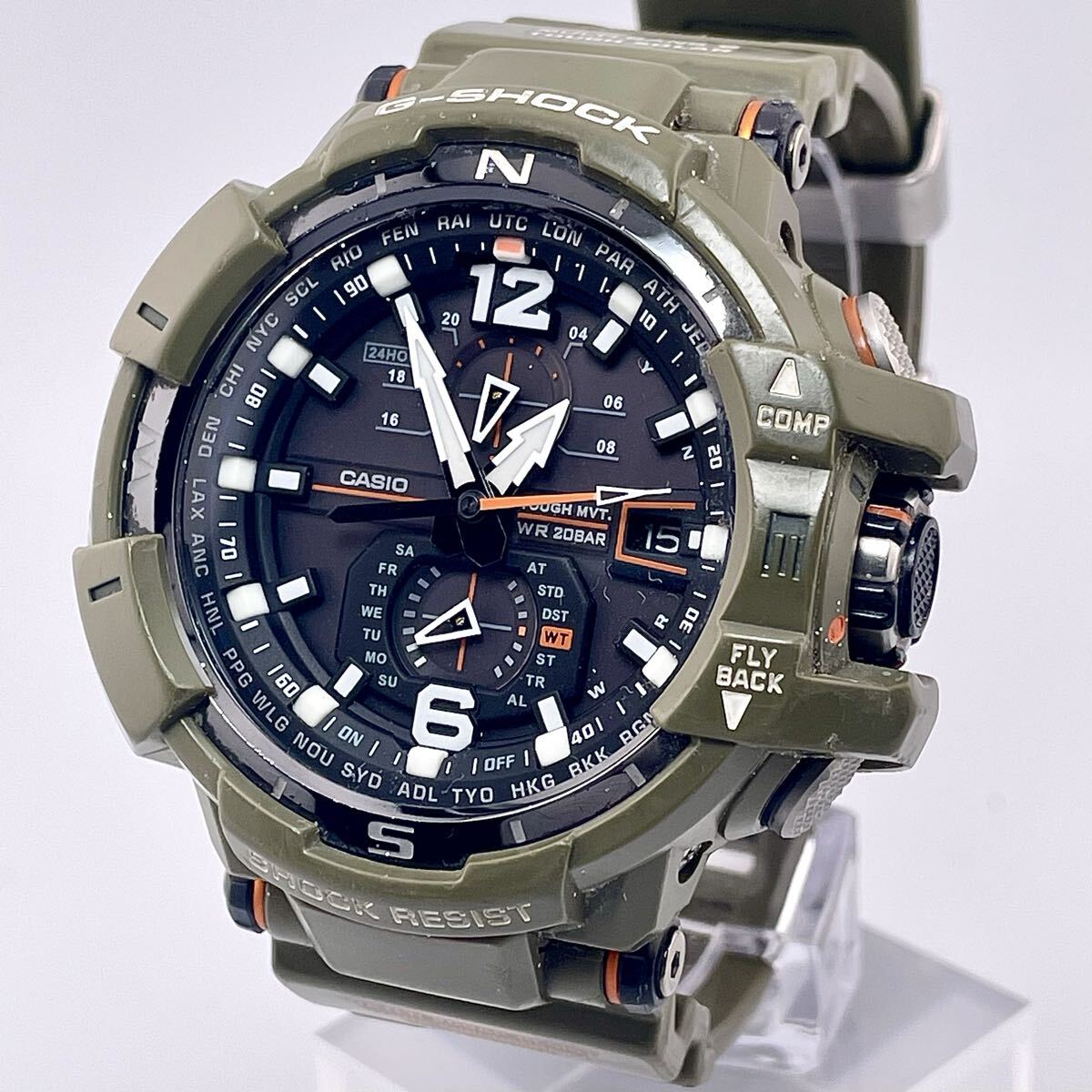 【稼働】CASIO/カシオ G-SHOCK/Gショック GW-A1100KH GRAVITYMASTER Master/グラビティマスター OLIVE/オリーブ DRAB タフソーラー電波時計拍卖