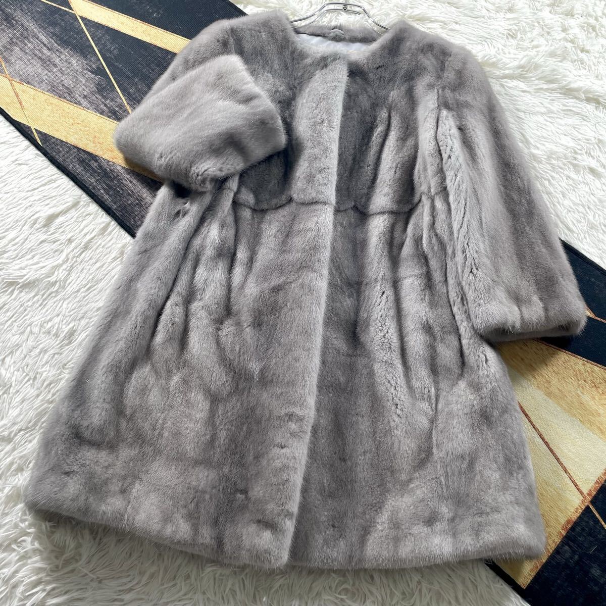 近年人気モデル コペンハーゲン/KOPENHAGEN FUR サファイア ミンク/MINK ファーコート 軽量 毛皮 ベルト ドロスト 毛並み/なめし柔らか◎拍卖